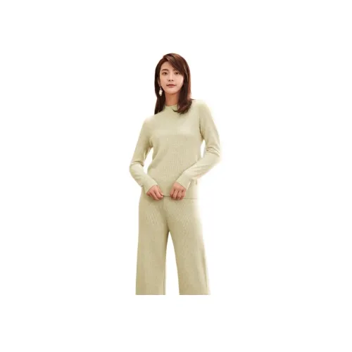 MIHUANG 베이지 카멜 여성 캐시미어 스웨터