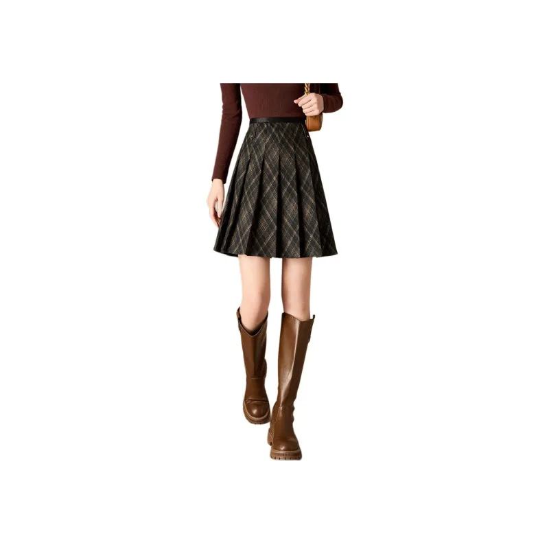 Mylan Casual Short Skirts Women's Plaid-0
