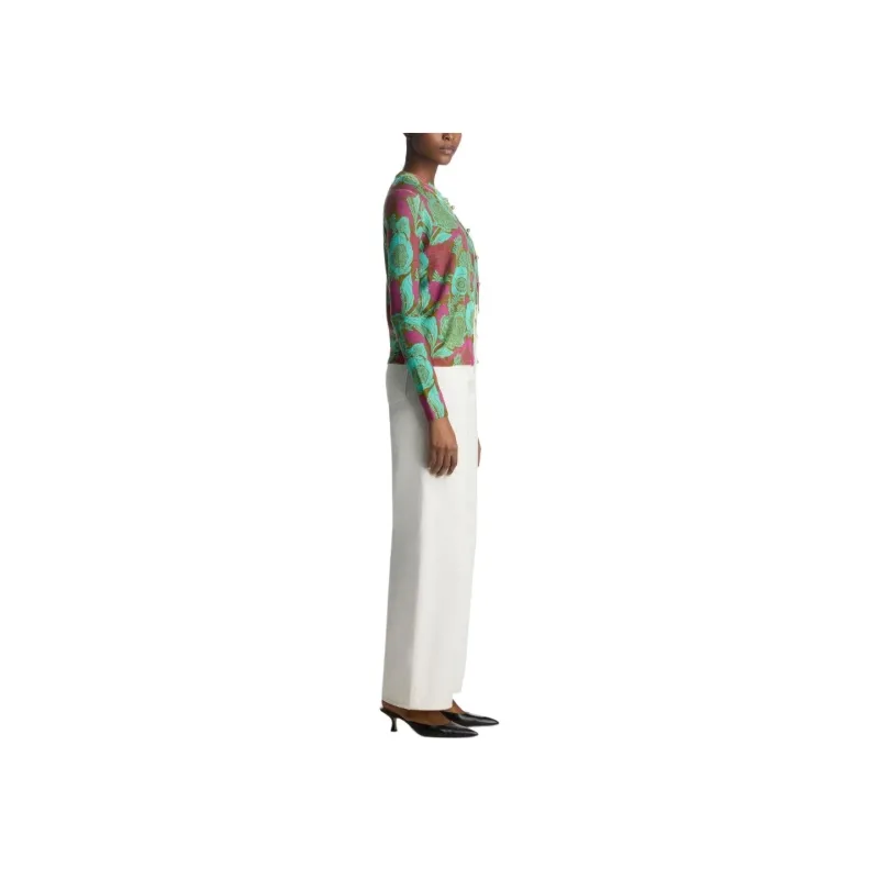 St. John Floral-print Organic Wool Cardigan-2