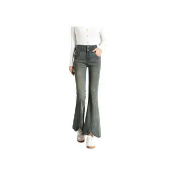FAWENXIANGZI Jeans Women's Gray Blue