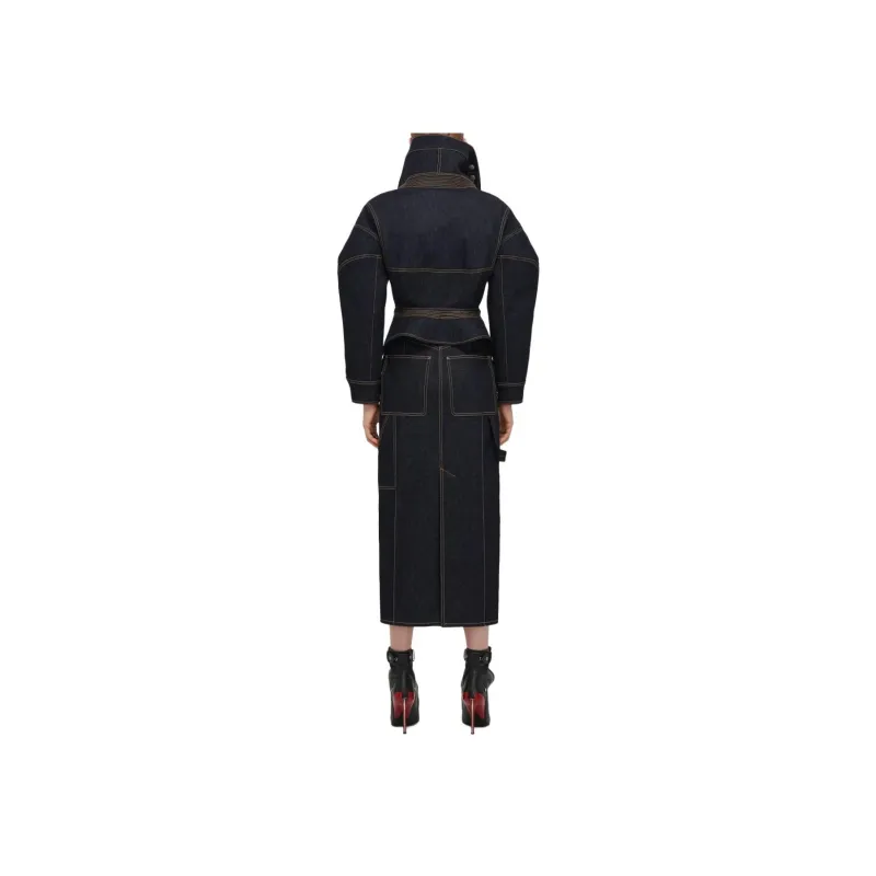 Alexander McQueen Denim Long Skirts Women's Black-2