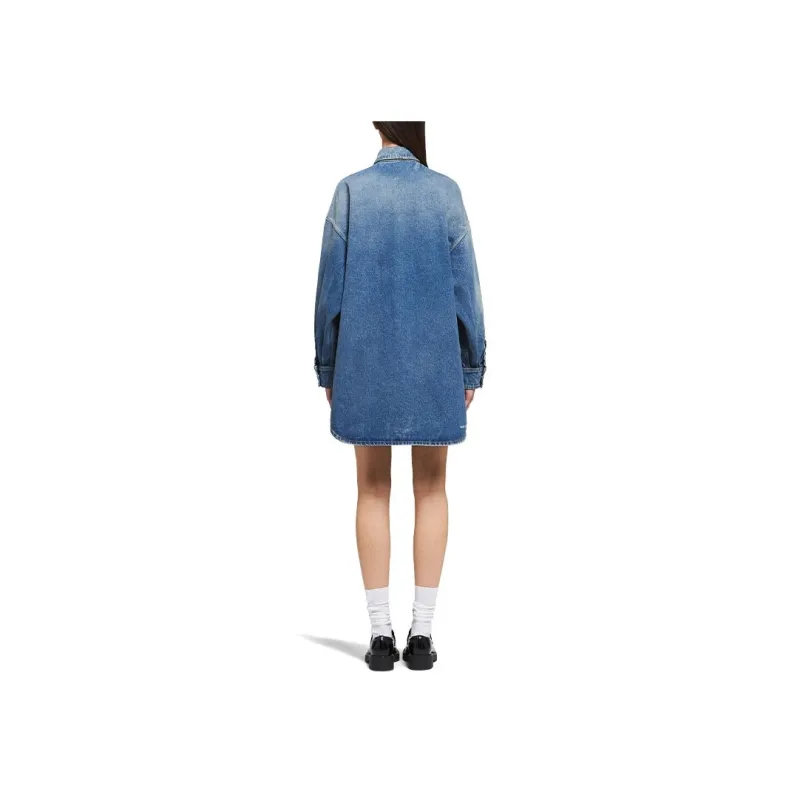 PRADA Triangle logo Denim Shirt-3