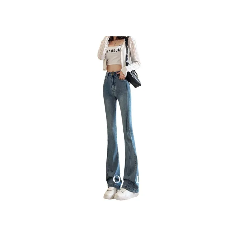 FAWENXIANGZI Jeans Women's Vintage Blue-13