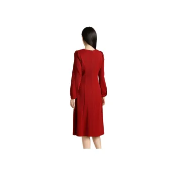 SMEN Long Sleeved Dresses Women's Red