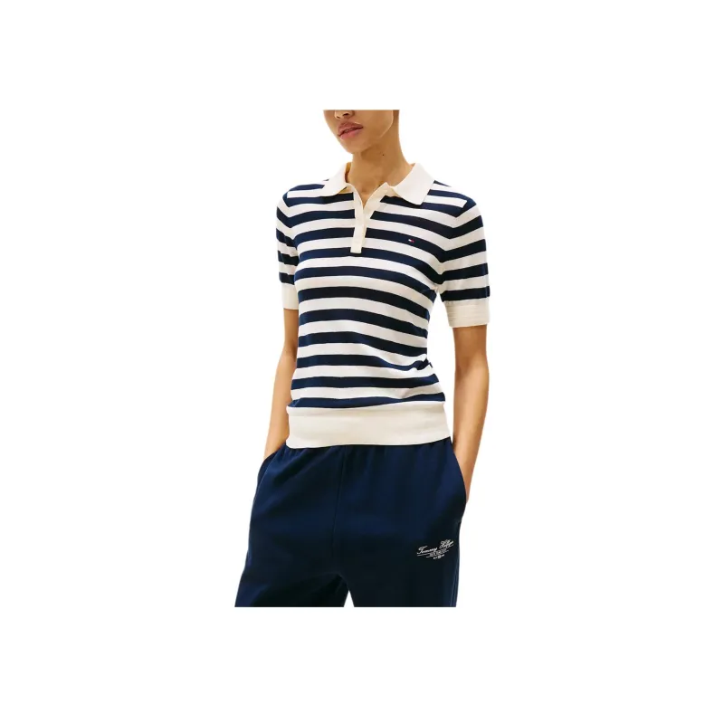 Tommy Hilfiger Polo Shirt Women's Blue White-1
