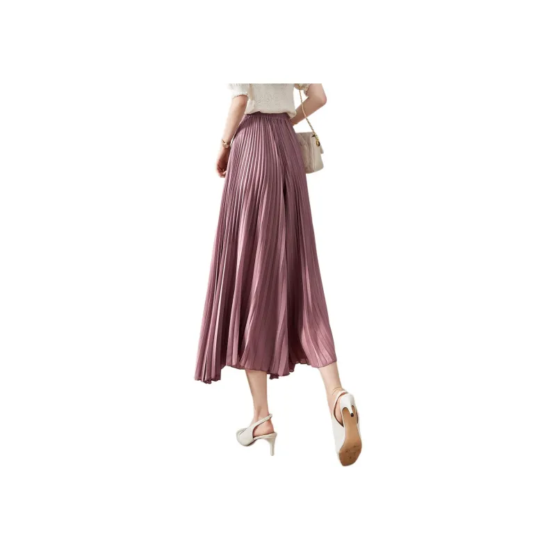XWI Casual Long Skirt Women's Leather Pink-0