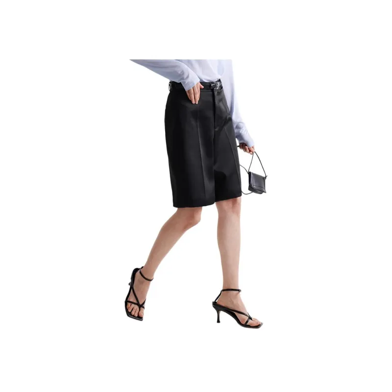 Roselingling Casual Shorts Women's Brilliant Black-1