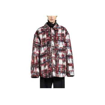 Bottega Veneta Knit Plaid Overshirt Jacket