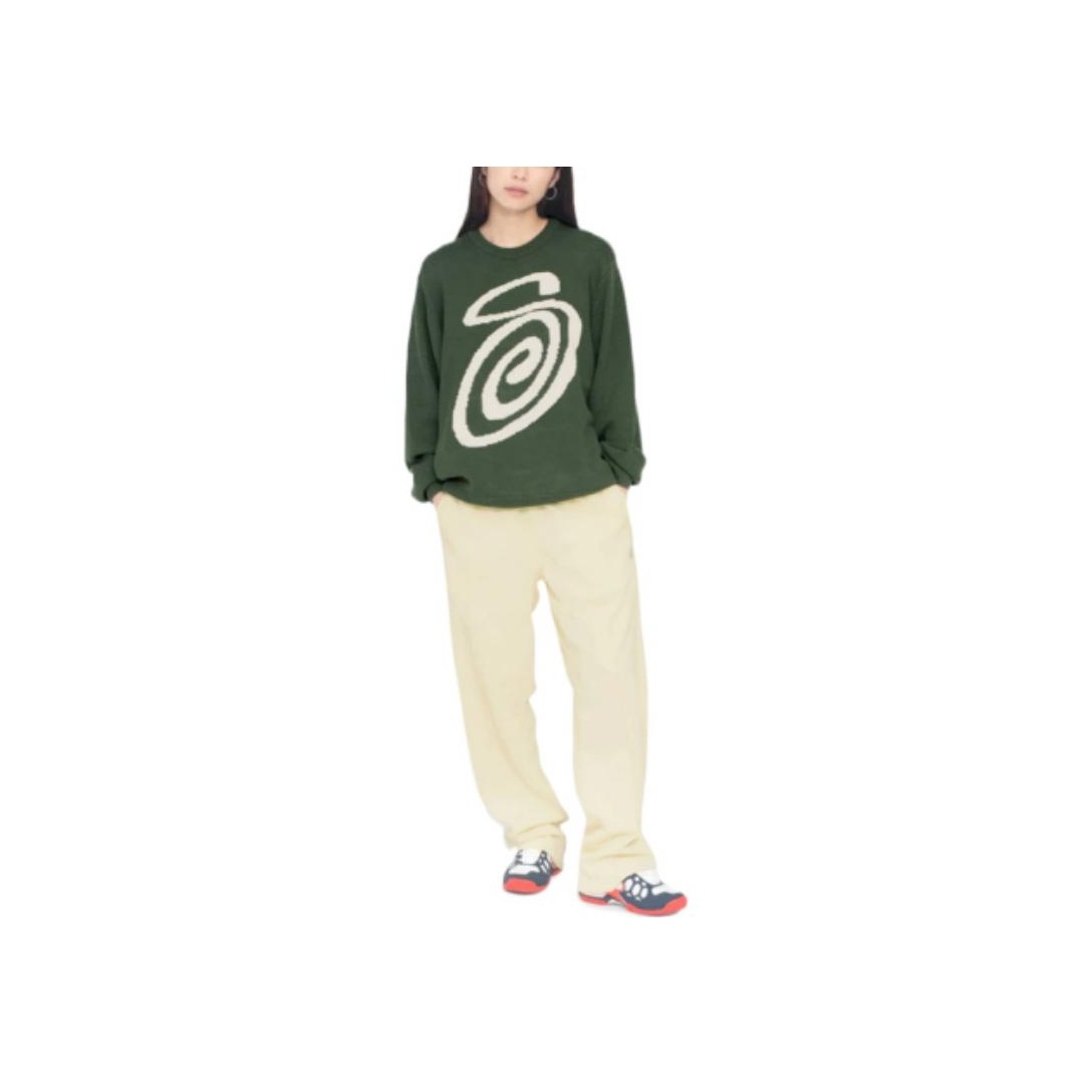 【STUSSY】CURLY S SWEATER NATURAL Stussy Curly S Sweater - POIZON
