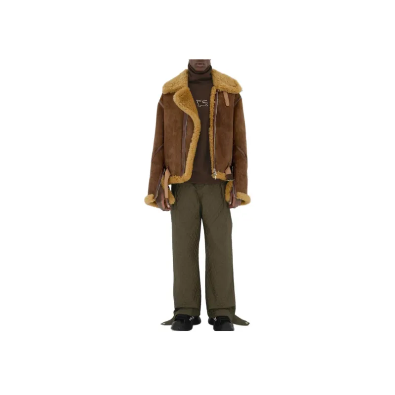 Burberry Shearling trim Leather Jacket-2