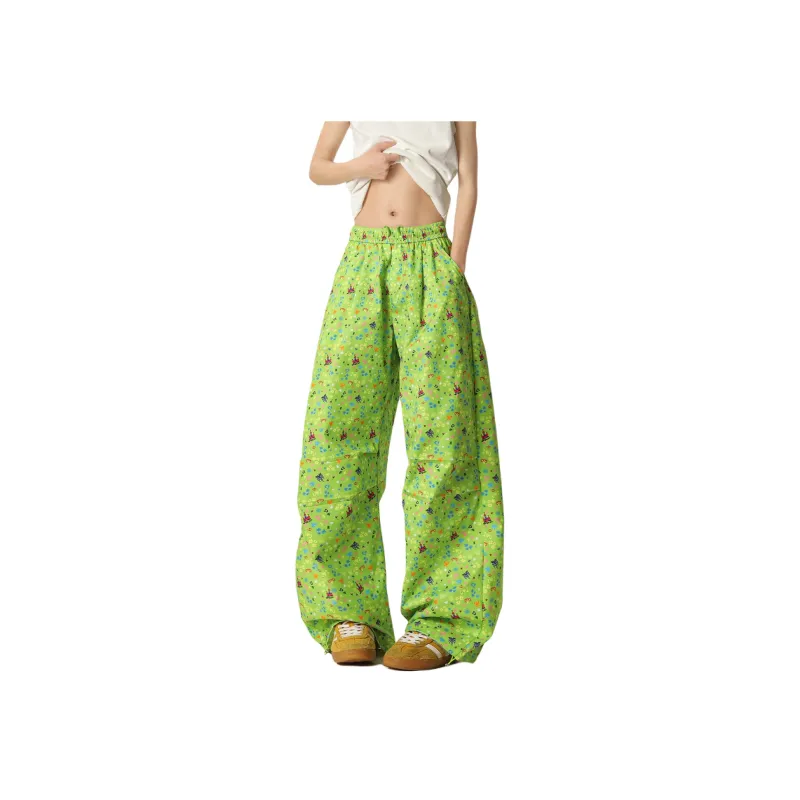 ROOMBOSE Casual Pants Unisex Green-5