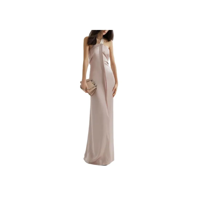 FENDI One shoulder Silk Long Dress-2