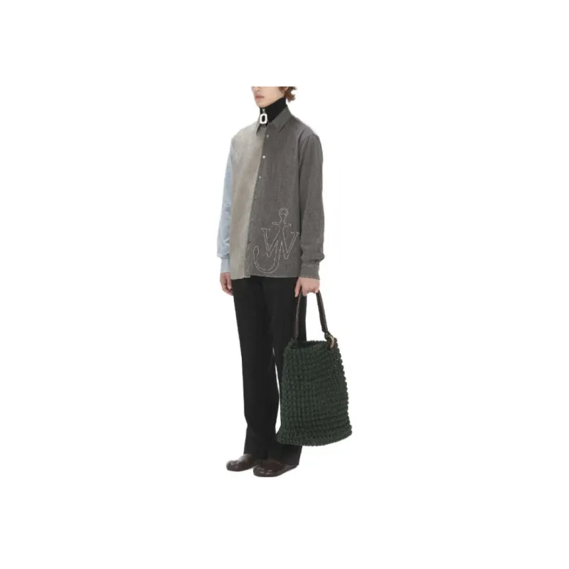 JW Anderson Anchor embroidered Patchwork Shirt-3