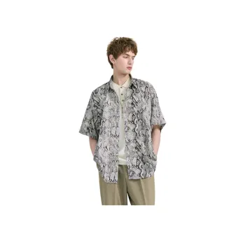 WILD LEADER Shirts Men Khaki Python Leather[CW5158595]