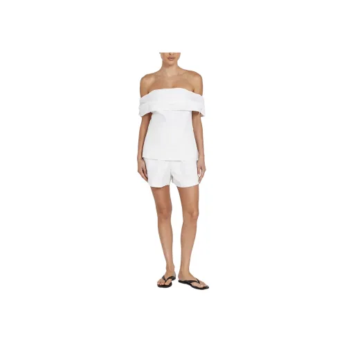 DISSH SADIE WHITE LINEN OFF SHOULDER TOP Strapless Top Women's