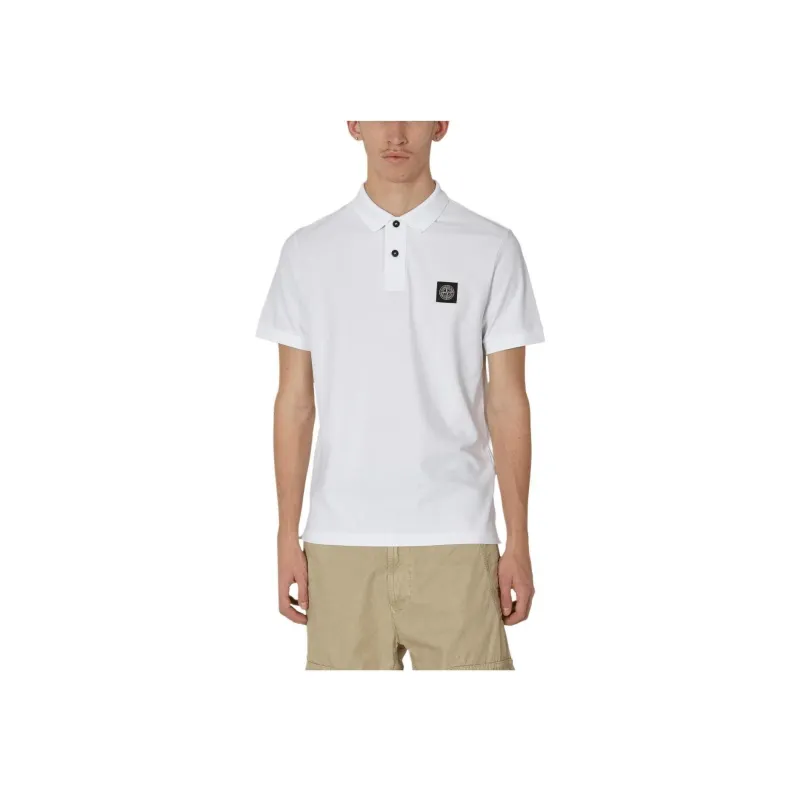 STONE ISLAND Piqué Cotton Polo Shirt-2
