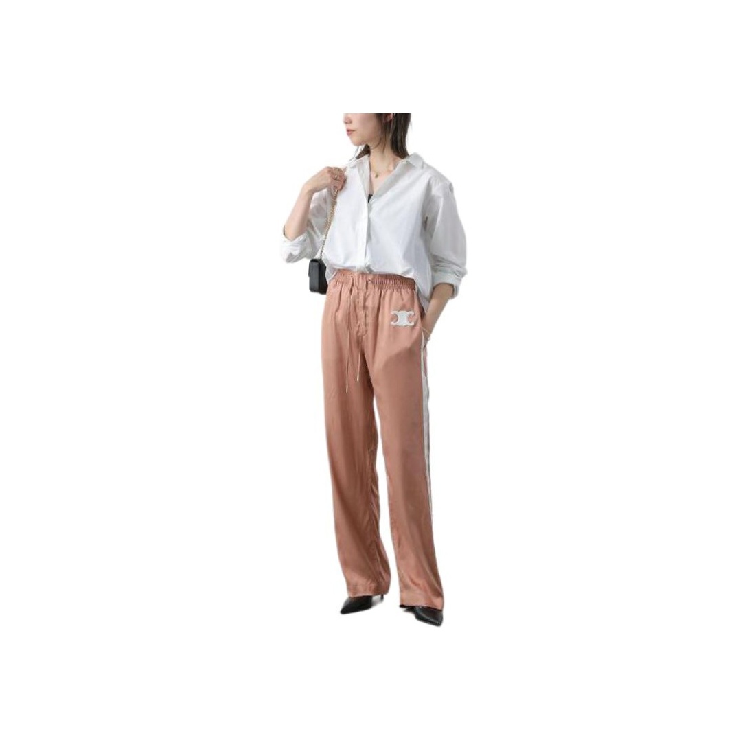CELINE｜TRAINING PANTS (TRIOMPHE ATHLETIC PANTS IN SATIN Women's Triomphe in satin track pants | CELINE | 24S