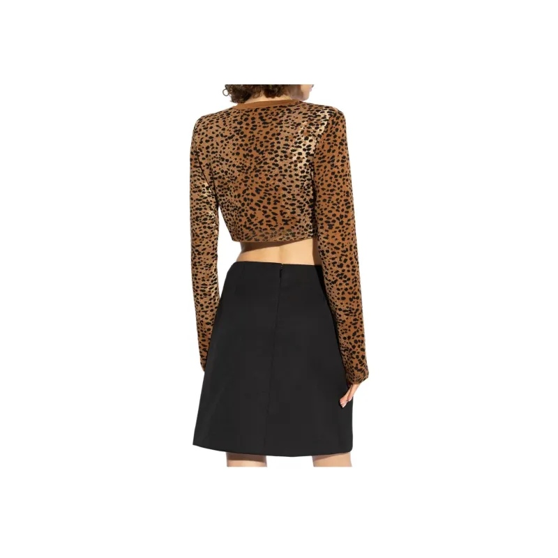 VERSACE Animal Motif Cropped Cardigan-1