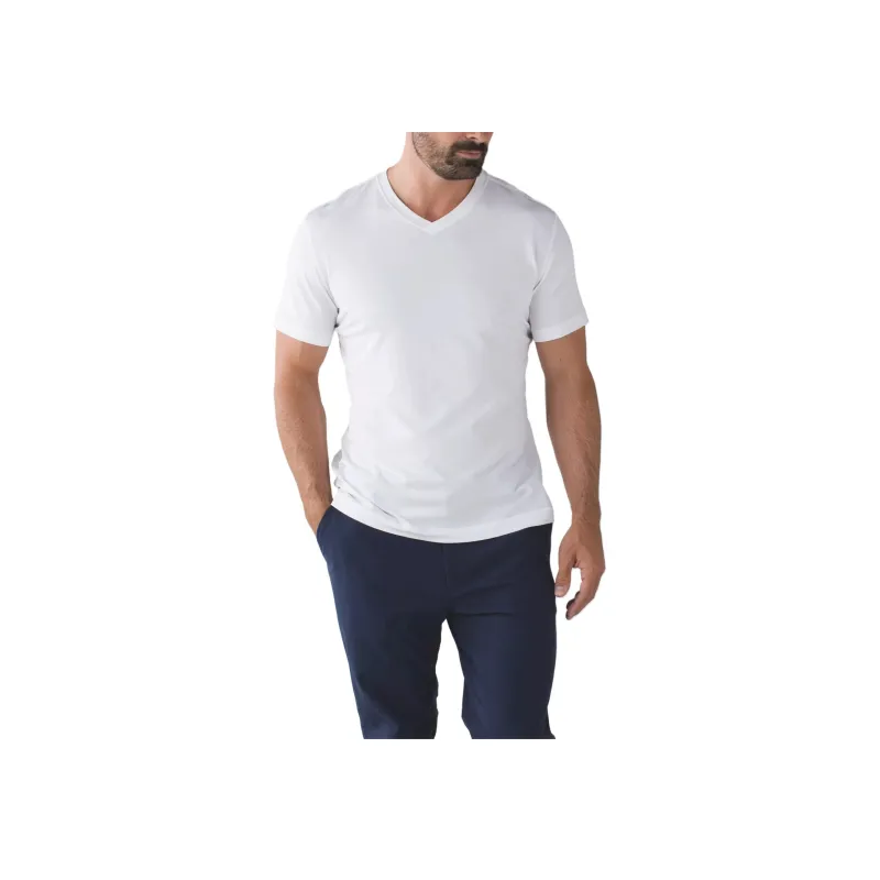 Lululemon 5 Year BasicV Neck T Shirt Men's White-0
