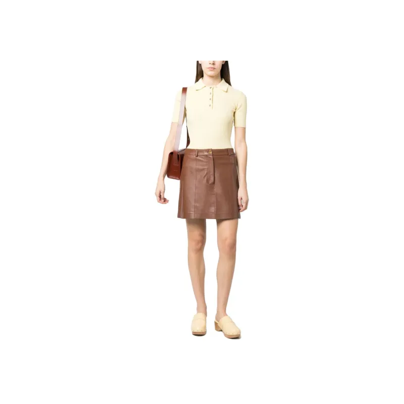 NANUSHKA Ribbed knit Polo Shirt-1