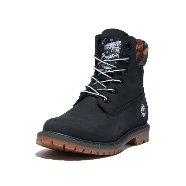 Timberland Heritage 6 Inch Waterproof Boots 'Black Nubuck With Camo' Women's-2