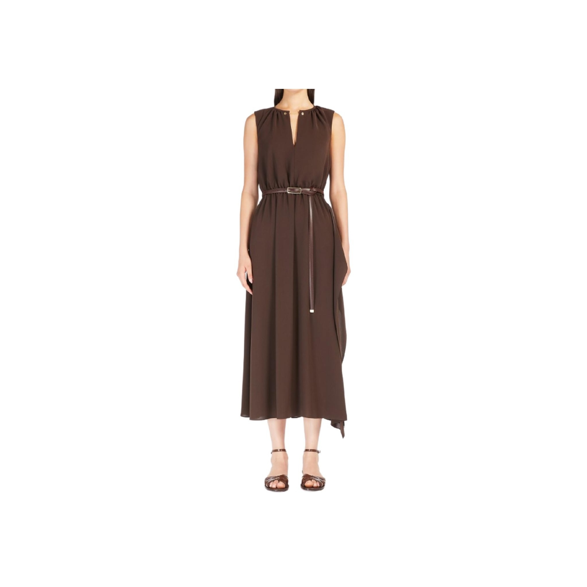MaxMara Studio Sleeveless Dress Women's Brown - POIZON