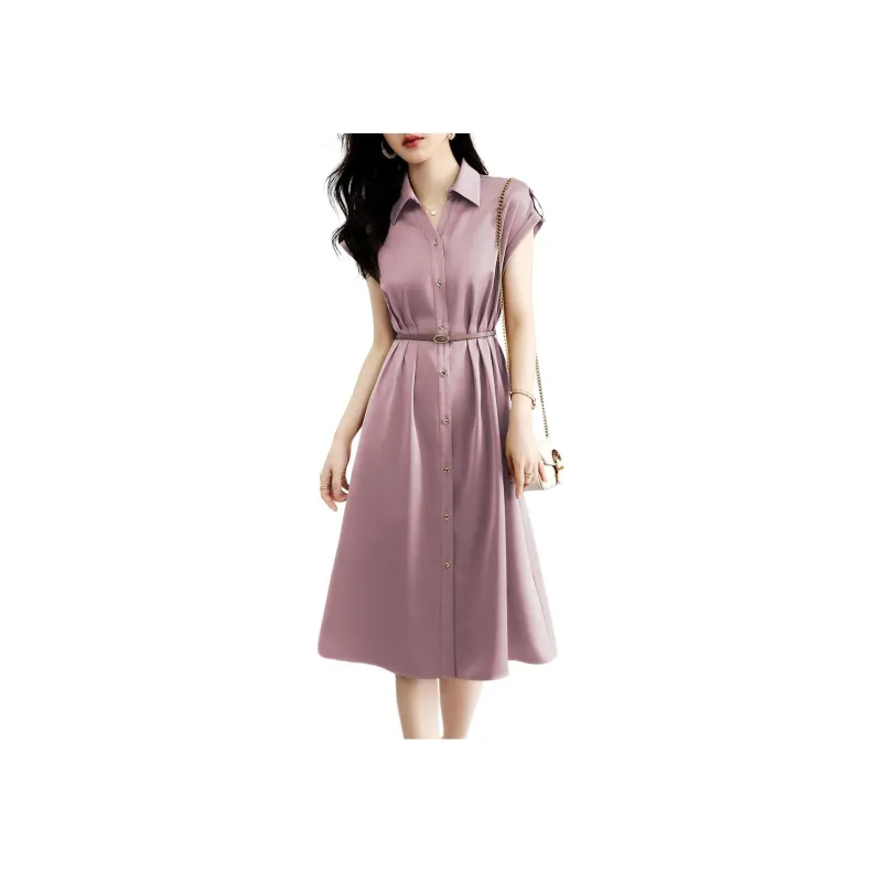 XWI Short-Sleeved Dresses Women's Leather Pink-0