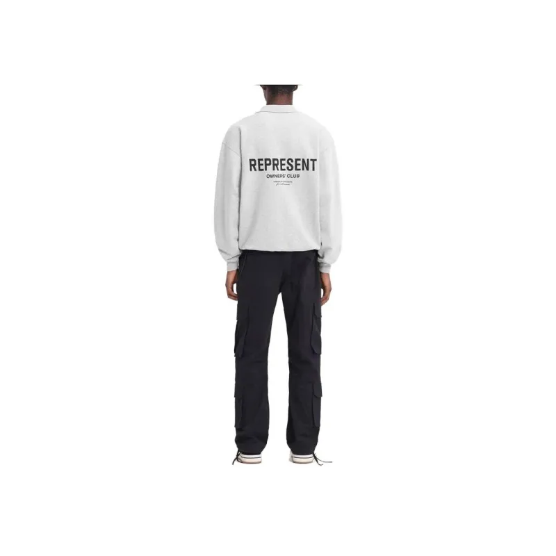 REPRESENT Owners Club Long Sleeve Polo Sweater-2