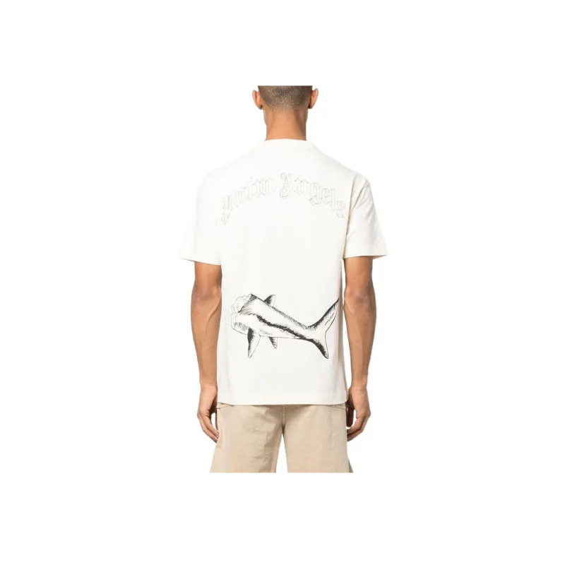 PALM ANGELS Broken Shark Classic T Shirt-2