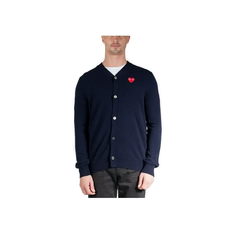 Comme Des Garcons Play Red Heart Knit Cardigan Sweater-1
