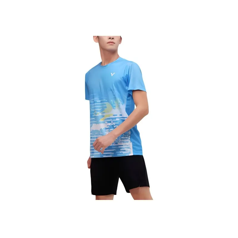 VICTOR T Shirt Unisex Light Aqua Blue-3