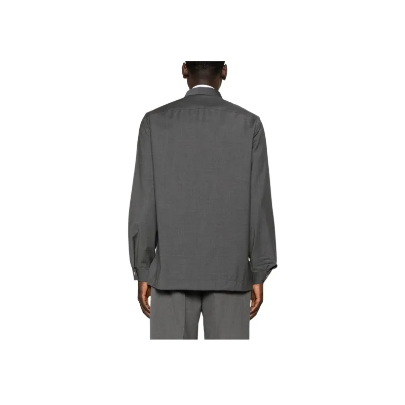 Givenchy Logo Plaque Zip Up Shirt-2