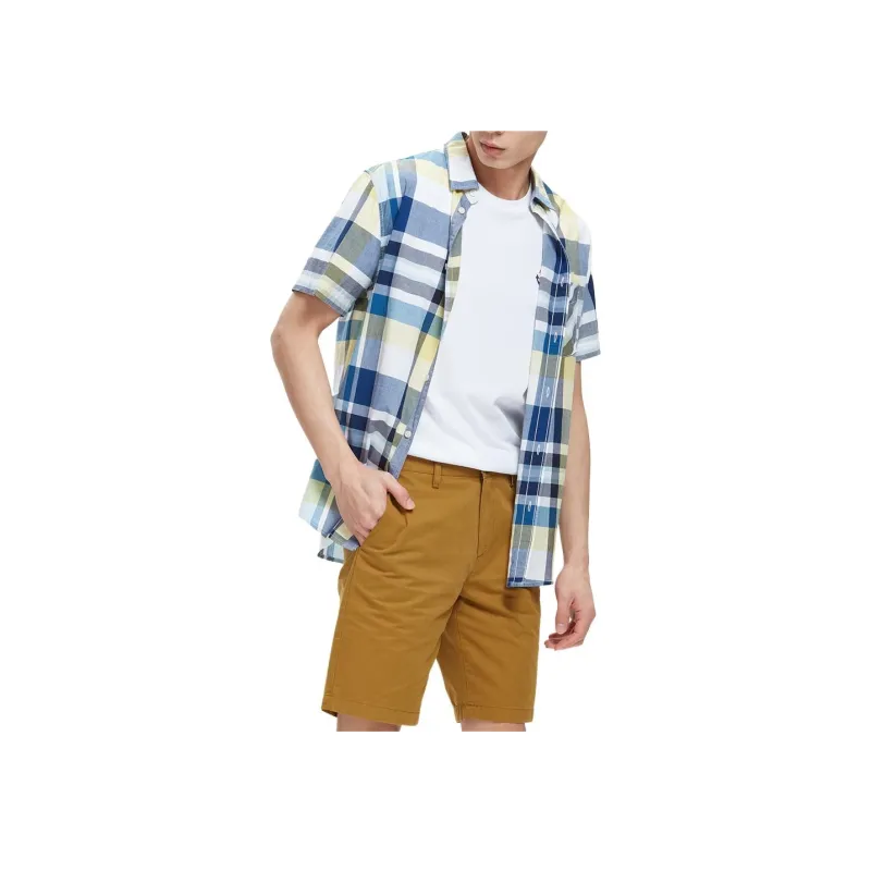 AIGLE MUJEUL Shirt Men's Citrus Orange Plaid-3