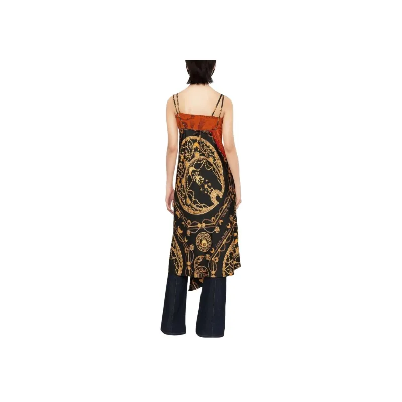 Marine Serre Graphic print Silk Slip Dress-2