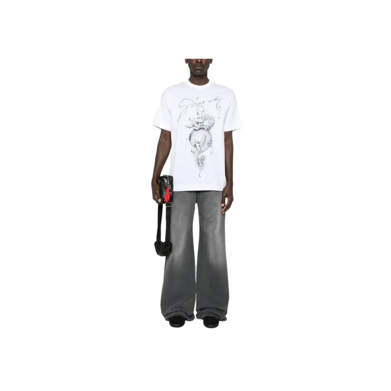 Givenchy Snake Printed Crewneck T Shirt-0