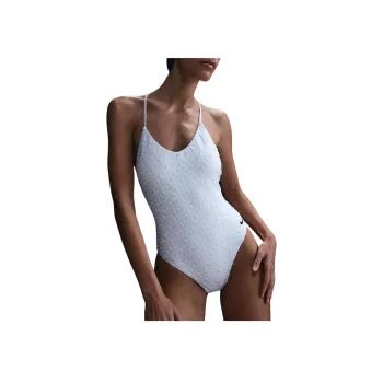 Nike Swoosh Swim Link One piece Swimsuit Women's White