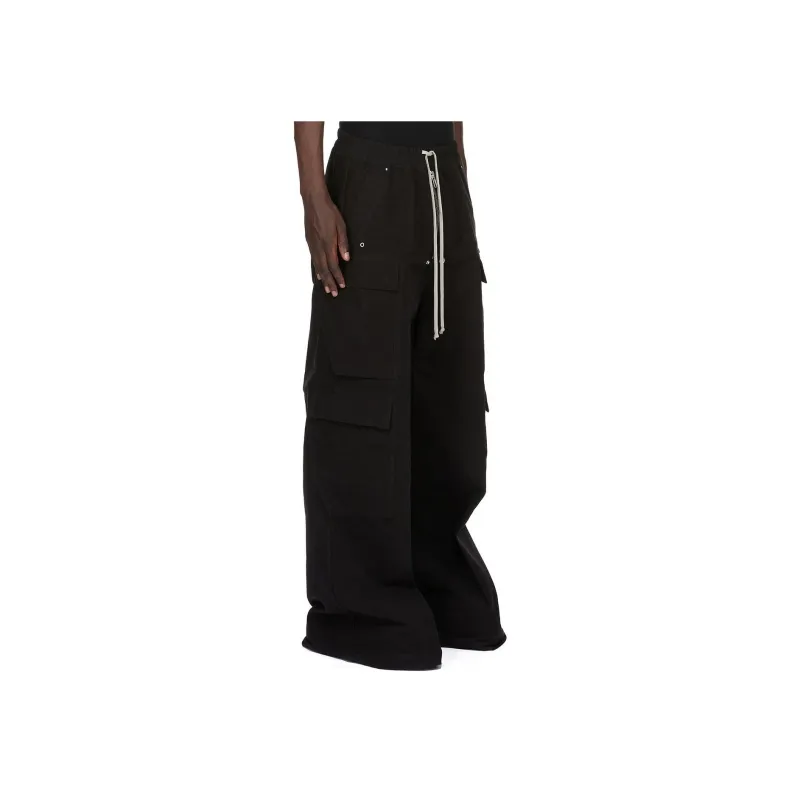 RICK OWENS Wide Leg Drawstring Cargo Pants-3