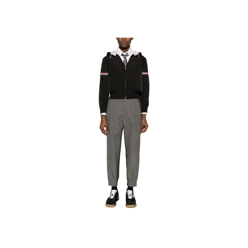THOM BROWNE Stripe Detailed Zip Up Jacket-4