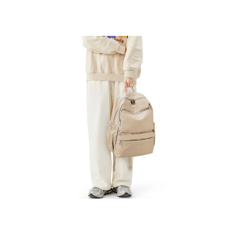 RIOREX Fabric Backpack Travel Bag Laptop Bag Backpack Regular Women's Black/Apricot/Army Green-13