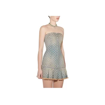 Misbhv Strapless Denim Mini Dress