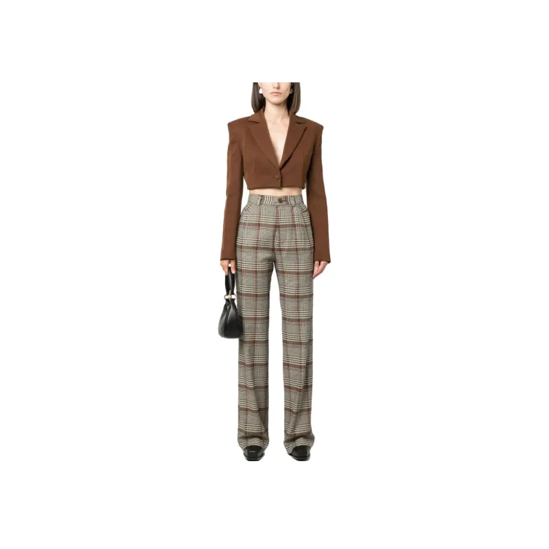 Vivienne Westwood Ray Tartan Check Pattern High Waist Trousers-1