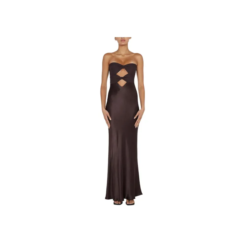 BEC+BRIDGE HALLE STRAPLESS DRESS Sleeveless Dress Women's CHOCOLATE/Chocolate-0