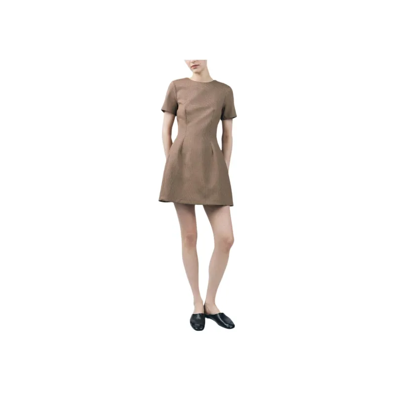 ZARA ZW Series Short Sleeved Dress Women's Toffee-2