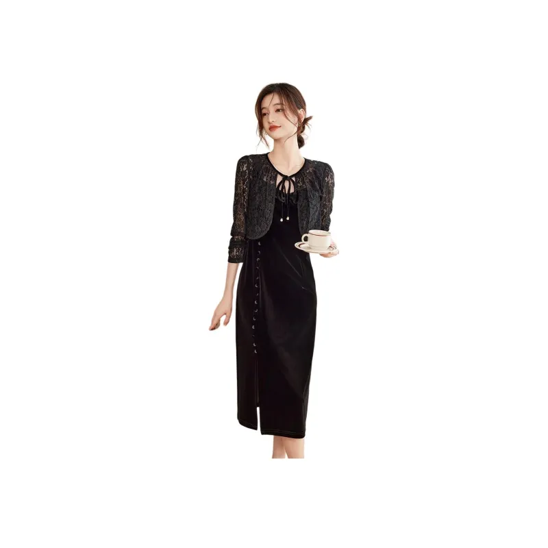 Like The Age Of Water Long Sleeved Dress Loose Fit Women's-1