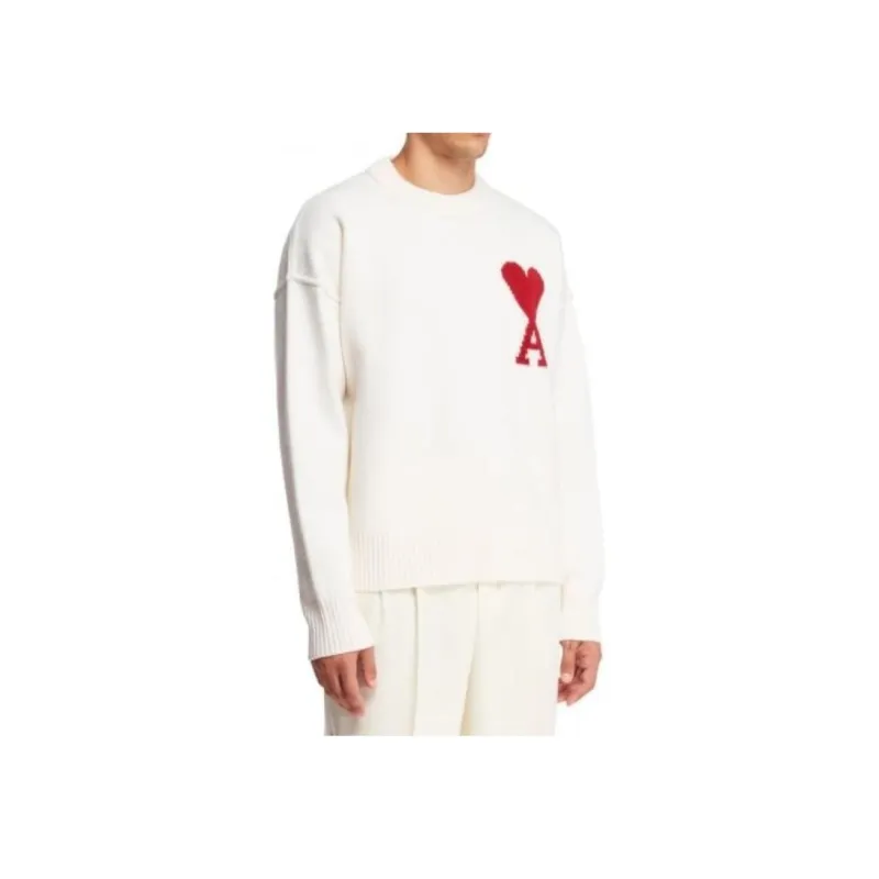 Ami Paris Logo Detailed Crew Neck Jumper-2