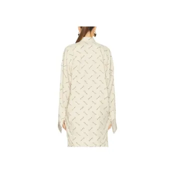 Balenciaga Long Sleeve Cocoon Shirt 'Light Beige/Black'