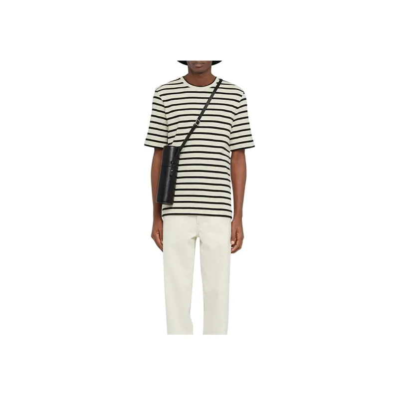 JIL SANDER + Striped Crewneck T Shirt-5