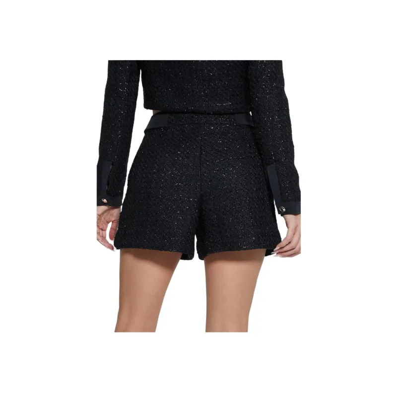 GUESS Clarissa Metallic Tweed Shorts Casual Shorts Women's Black-2