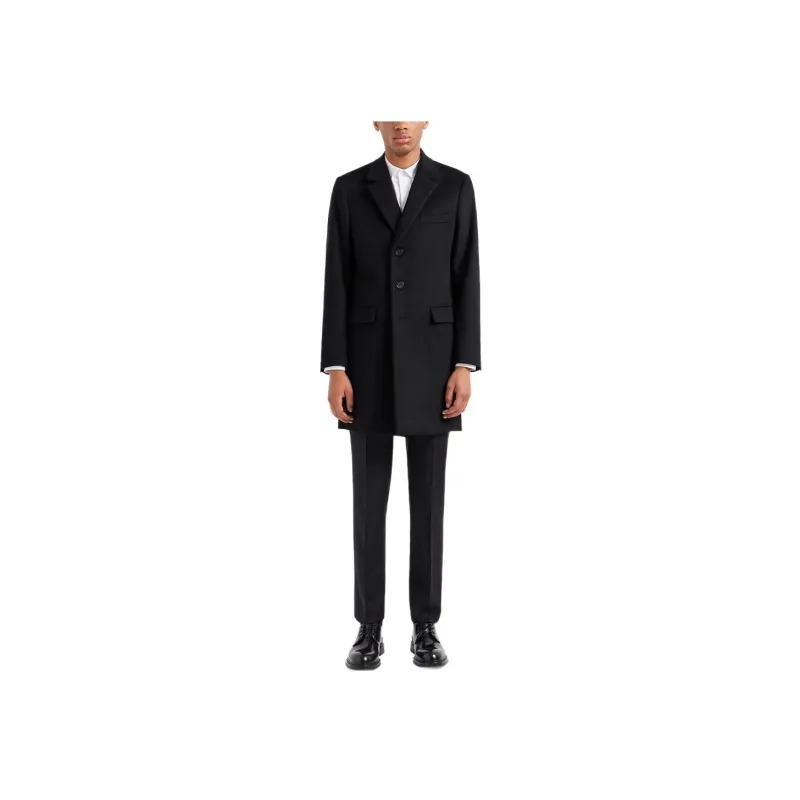 EMPORIO ARMANI Coat With Lapels In Beaver Cashmere-4