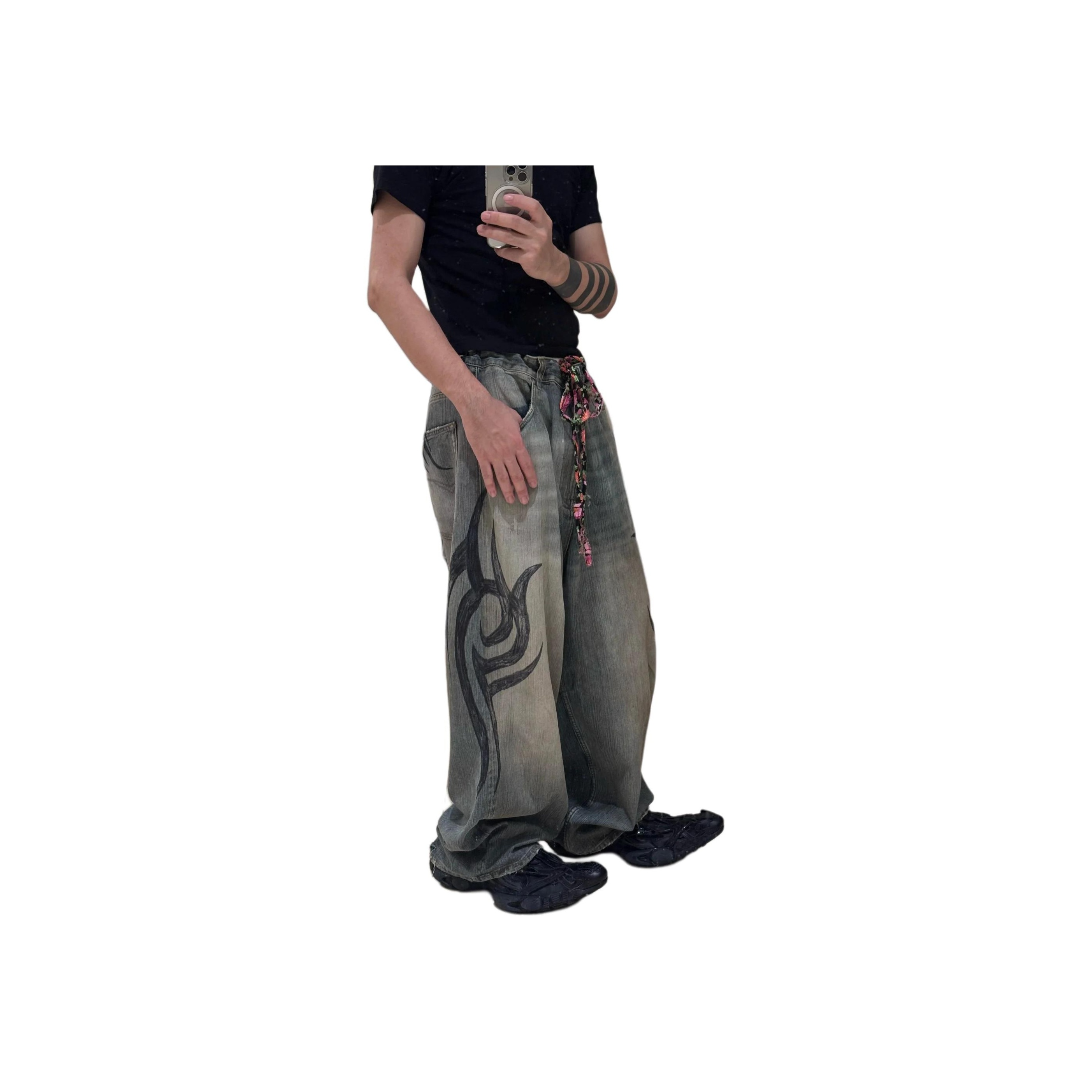 Balenciaga Drop-crotch Jeans - POIZON